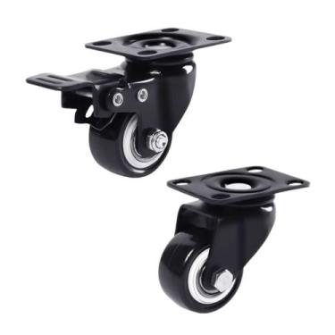Imagem de Kit Rodinhas com Rodízios Giratórios e Rolamento Reforçado com Freio e