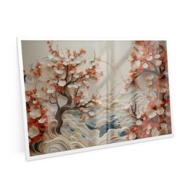 Imagem de Quadro Moderno Lanscape Arvore E Mar 120x80 Cm Para Sala  - Bimper Qua