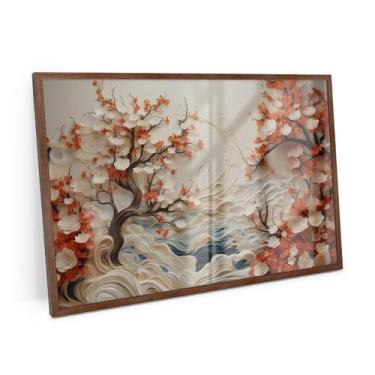 Imagem de Quadro Moderno Lanscape Arvore E Mar 120x80 Cm Para Sala  - Bimper Qua