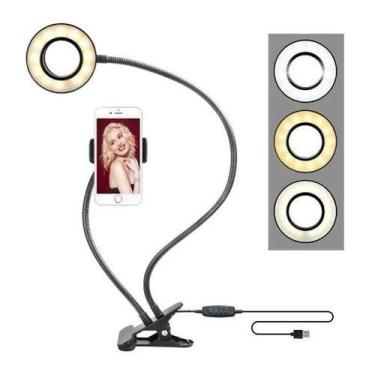 Imagem de Selfie Ring Light com Suporte para Celular com Luz de e Braços Flexíve