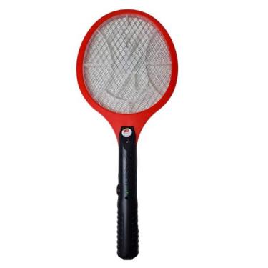 Imagem de Raquete Elétrica Mata Mosquito Dengue Insetos Recarregável - Vermelha 