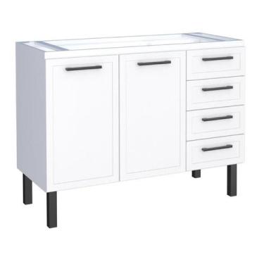 Imagem de Gabinete / Balcão JU de Cozinha para Pia de 1.20m em Aço 2 Portas + 4 