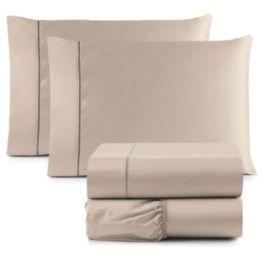 Imagem de Jogo De Cama Queen 600 Fios Egipcio 3 Peças 100% Algodão Acetinado ave