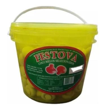 Imagem de Cogumelo Champignon Inteiro em Conserva Balde1 Kg - Bacalhau, Azeite &