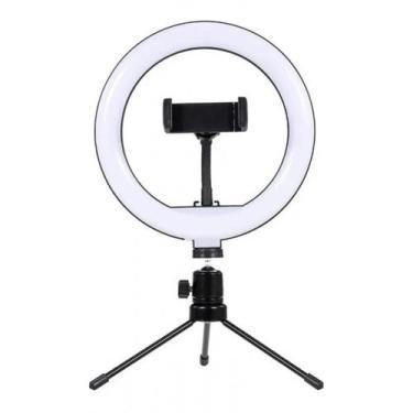 Imagem de Suporte Ring Light com Luz e Tripé para Câmeras e Celulares - NAVY+PRO
