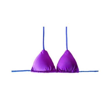 Imagem de Biquíni cortininha triangulo top avulso com com bojo duas cores tecido