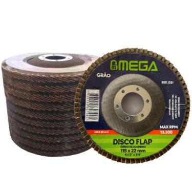 Imagem de Disco Flap 4.1/2 Grão 40 Kit 10 Unidades Lixa Para Ferro Madeira e Aço