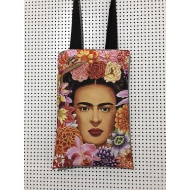 Imagem de Bolsa sacola criativa Frida flores art estilo ecobag com duas imagens 