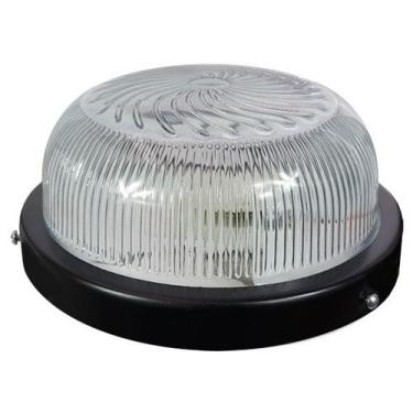 Imagem de Plafon Popular preto girasol sem grade vidro transparente - CM GLASS -