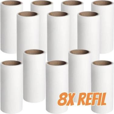 Imagem de Refil Rolo Tira Pelo de Roupa Animais Cabelo Pó Sujeira 8 unidades Eco
