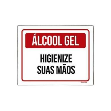 Imagem de Placa De Sinalização - Álcool Gel Higienize Suas Mãos 18X23 - Sinalizo