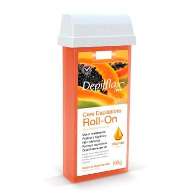 Imagem de Kit 03 Refil Cera Depilatória Roll On Mamão Depilflax 100g