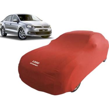 Imagem de Capa Automotiva Para Volkswagen Polo Sedan Tecido Lycra - Mz, Vermelha