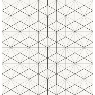 Imagem de Papel de Parede Adesivo Geométrico Preto e Branco Bege Moderno Quarto 