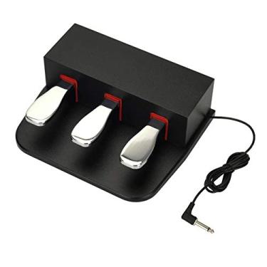 Imagem de ATNEDCVH Pedal de Sustentação Piano 3 de 6,35 Mm e 1/4 de Polegada Universal para Teclados Eletrônicos e Pianos Digitais, Piano Elétrico, Teclados Midi, Sintetizador, com Adaptador de Tomada Fêmea de