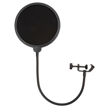 Imagem de Clef Audio Labs Filtro pop de microfone com proteção de tela de vento de camada dupla, braço estabilizador flexível pescoço de ganso de 360° e clipe de mesa resistente para podcasts, jogos e gravação de microfone