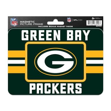 Imagem de Rico Industries Moldura magnética NFL Football Green Bay Packers Listras (12,7 cm x 17,1 cm) e conjunto magnético - Decoração de casa - churrasqueira, escritório, cozinha