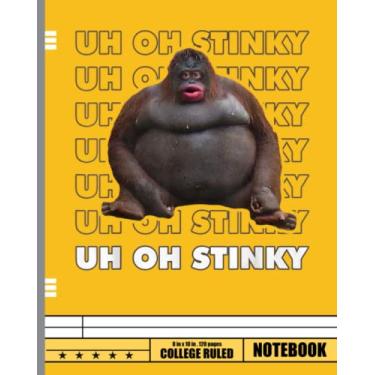 Imagem de Uh Oh Stinky Poop Meme Funny Monkey Notebook: Monkey Theme/Wide Ruled Notebook Paper for Kids/Large Writing Journal for Homework - Notes - Doodles ... Back to School for Boys Girls Children