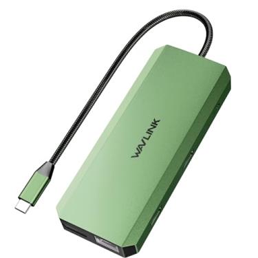 Imagem de WAVLINK Estação de ancoragem USB C, monitor triplo com hub USB tipo C, USB C para 2 HDMI, DisplayPort, carregamento PD, Ethernet, 5 USB, leitura SD/TF, áudio para MacBook, Dell, HP, Lenovo, Surface,