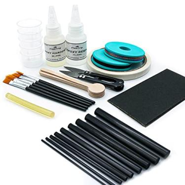Imagem de FishTrip Kit De Reparo De Vara De Pesca Completo Com Epóxi, Kit De Construção De Varas De Fibra De Carbono De 10 Unidades, Cola Ab, Linha De Embrulho Para Haste De Fundição Giratória De Água Salgada D