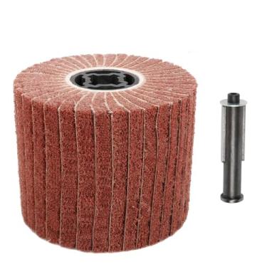 Imagem de Roda de polimento de aço inoxidável, polimento de metal, abrasivos, escova, rolo, ferramentas de polimento, 120x100x19mm, 320 grãos, M14,1