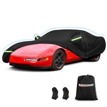 Imagem de Capa para carro C4 Corvette impermeável, proteção solar contra calor ao ar livre, capas completas com zíper lateral do motorista à prova de vento resistente para todas as condições climáticas adequado para Chevy Corvette C4 1984-1996, não serve para asa traseira