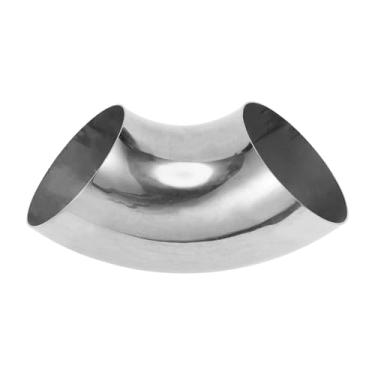 Imagem de Motoforti Tubulação de tubo de escape modificada para carro curva mandril 90 graus 12 cm espessura OD 1,5 mm/16GA 120 x 285 x 1,5 mm aço inoxidável 304 prateado