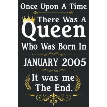 Imagem de Once Upon A Time There Was A Queen Who Was Born In January 2005 Journal Vintage Gift For ... Teen ,Kids, Auntie, Girlfriend Or Boyfriend: Birthday ... Graduation (Composition Notebook)