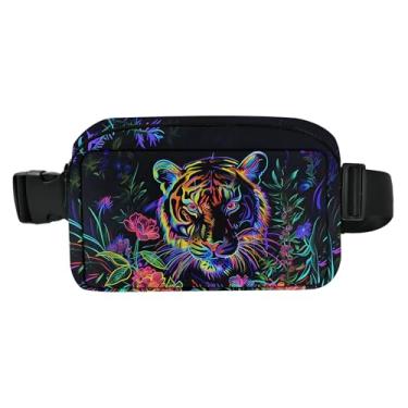 Imagem de Pochete para mulheres, bolsa de cinto, moda com alça ajustável, bolsa de cintura para viagem, corrida, caminhada, treino, Preto, Casual, moderno,