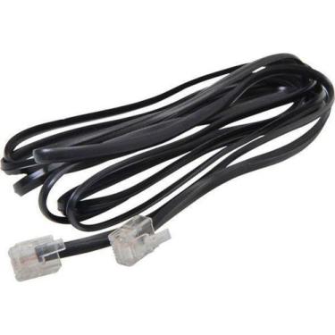 Imagem de Extensão 5 Metros Lisa Fio Chato Telefone E Fax Preto InterNeed