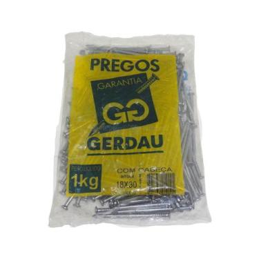 Imagem de prego gerdau 18x30 com cabeça 1 kilo