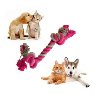 Imagem de Brinquedo Pet Para Cães Cachorros Osso De Corda Mordedor Interativo Pe
