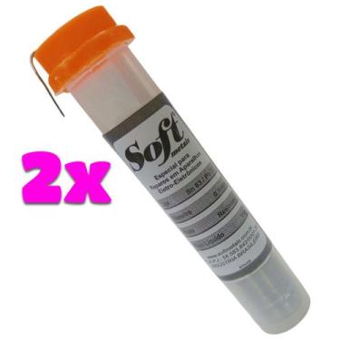 Imagem de Kit 2 Solda Estanho 63x37 Fio Eletrônica Smd Pci 0,5mm Tubete Soft