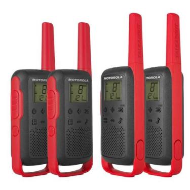 Imagem de Kit 4x Rádio Comunicador MOTOROLA T210BR 32KM HT TALKABOUT