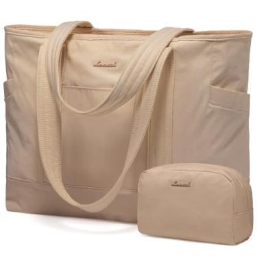 Imagem de LOVEVOOK Sacola feminina, bolsa de ginástica com compartimentos, bolsa de trabalho para laptop, enfermeira, dança, ioga, para esportes, viagens, Caqui, Medium