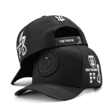 Imagem de Boné Aba Curva Estampado Masculino Use Young Ajustavel , Preto
