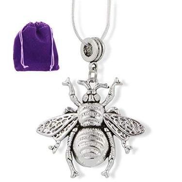 Imagem de Colar com pingente de inseto esmeralda Park Jewelry grande com corrente de cobra