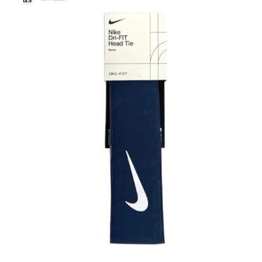 Imagem de Nike Gravata esportiva Dri-Fit Premium Swoosh, macia e absorvente de suor/unissex (azul trovão)