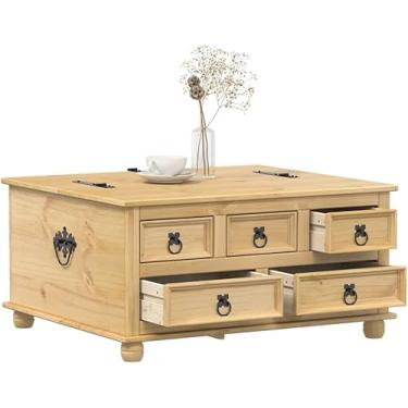 Imagem de Caixa de armazenamento Corona 90 x 78 x 45 cm madeira maciça pinho madeira aglomerado caixa de armazenamento baú com tampa organizador de escritório doméstico