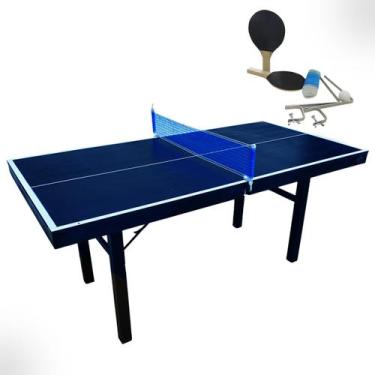 Imagem de Kit Mesa de Ping Pong Tenis de Mesa Juvenil MDF 15mm Com Raquete e Red