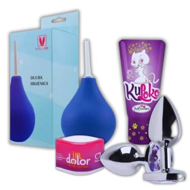 Imagem de Kit Ducha Higiênica Chuca + Plug Anal M + Gel Lubrificante Kuloko 15g + Bolinha Indolor Anal - Sex