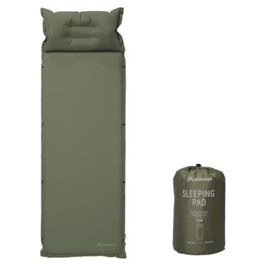 Imagem de BISINNA Almofada de dormir autoinflável, colchão de dormir de espuma grossa com travesseiro para acampamento, leve e isolado, enchimento rápido para acampamento, viagem, carro, barraca