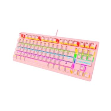 Imagem de Kit Teclado + Mouse Gamer 3200 Dpi Mecânico Led Rgb Switch Blue Com Mouse Pad Abnt2 Be-k1 Rosa