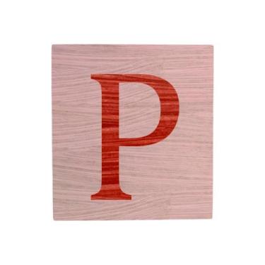 Imagem de Cubo Rosa Bebê Letra Vermelho Festa Chá de Bebê Decoração 8x8x8 Cm Mdf