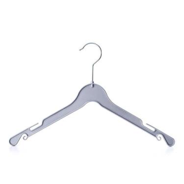 Imagem de Cabide blusa Adulto 42,2 cm  1013 - IOPLAST, Prata, 100 peças