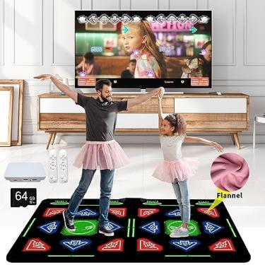 Imagem de Music Double Dance Mat for Kids and Adults,64G Memory Card,Fitness Dance Games with MV/3D/Cartoon Dance Mode, 1000pcs Games and 885pcs Songs 81pcs MV for HDMI TV Fun Senior Flannel Materia