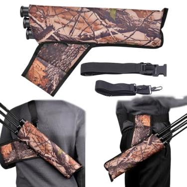 Imagem de SPG Tubo Arrow Quiver 3 com alças traseiras e cinto de cintura, aljava de quadril de arco para prática de tiro de caça com flechas, comporta várias setas para acesso rápido (camuflagem)