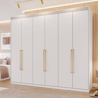 Imagem de Guarda-Roupa Casal 6 Portas com Espelho Interno Giratório 235cm 100% MDF Turim Espresso Móveis