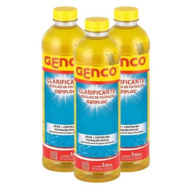 Imagem de Kit 3 Clarificante E Auxiliar De Filtração Genco Genfloc