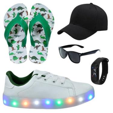 Imagem de Tênis Infantil Masculino De Led Casual Confortável Estiloso Básico Cad